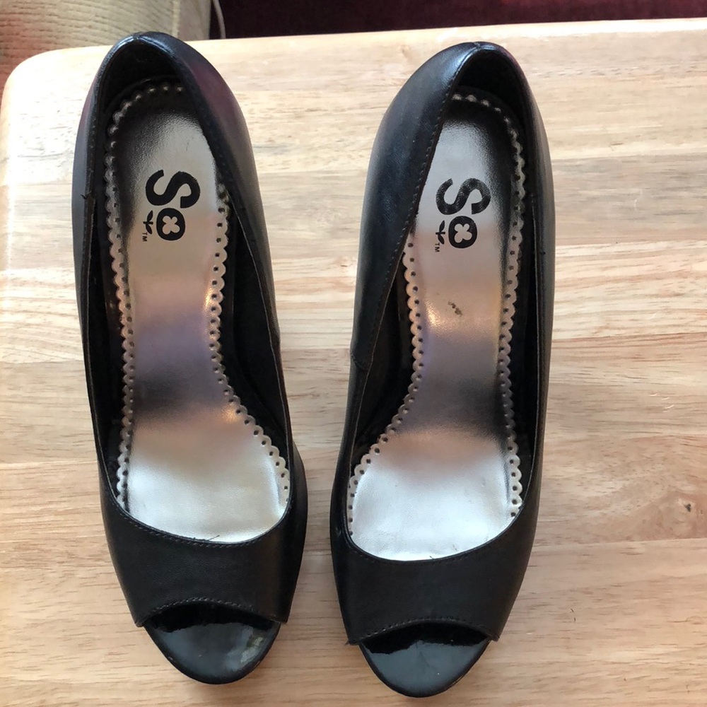 Open toe stiletto leather heels